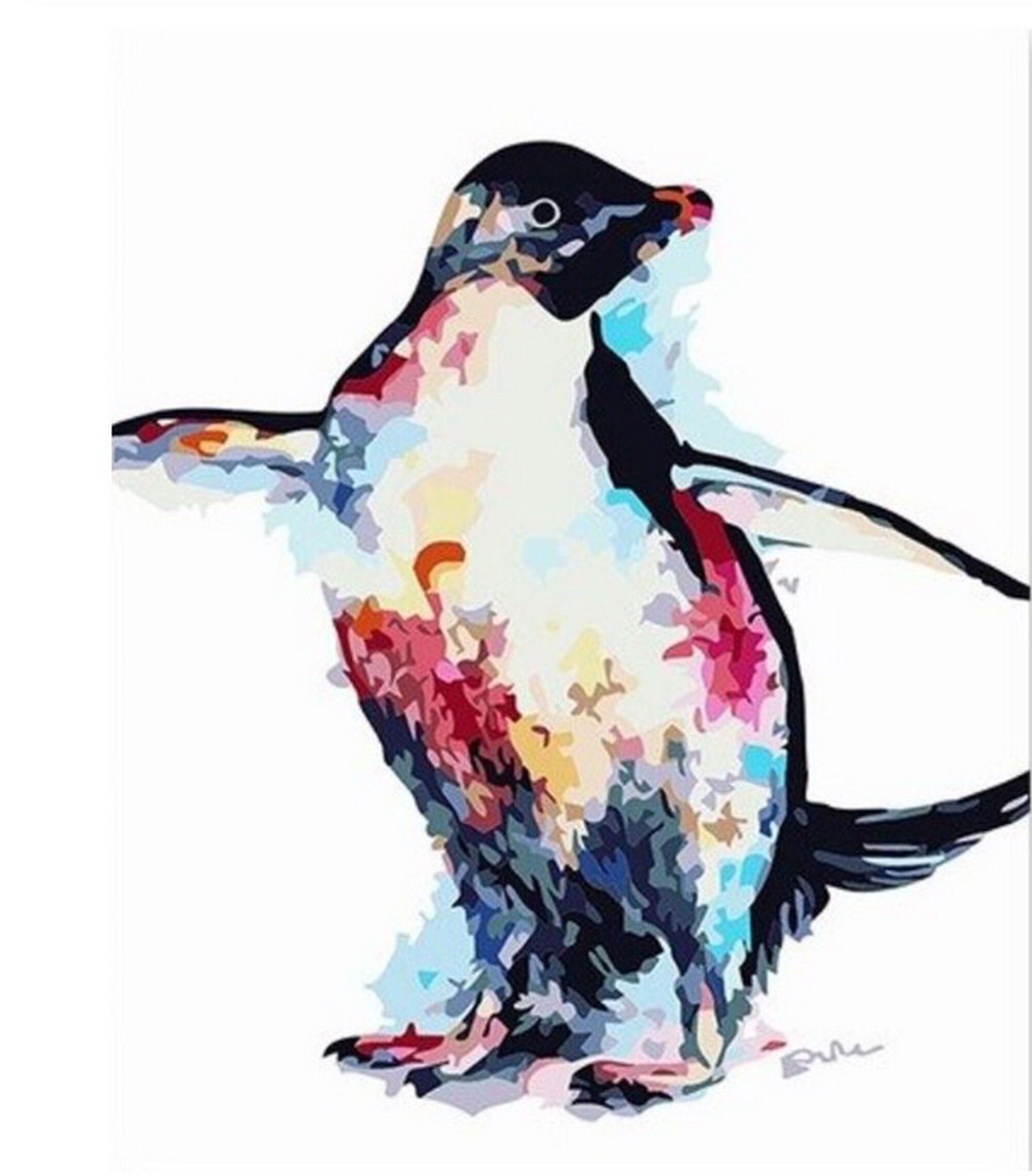 Color Penguin Paint by Number kit Home DecorationColor by Etsy