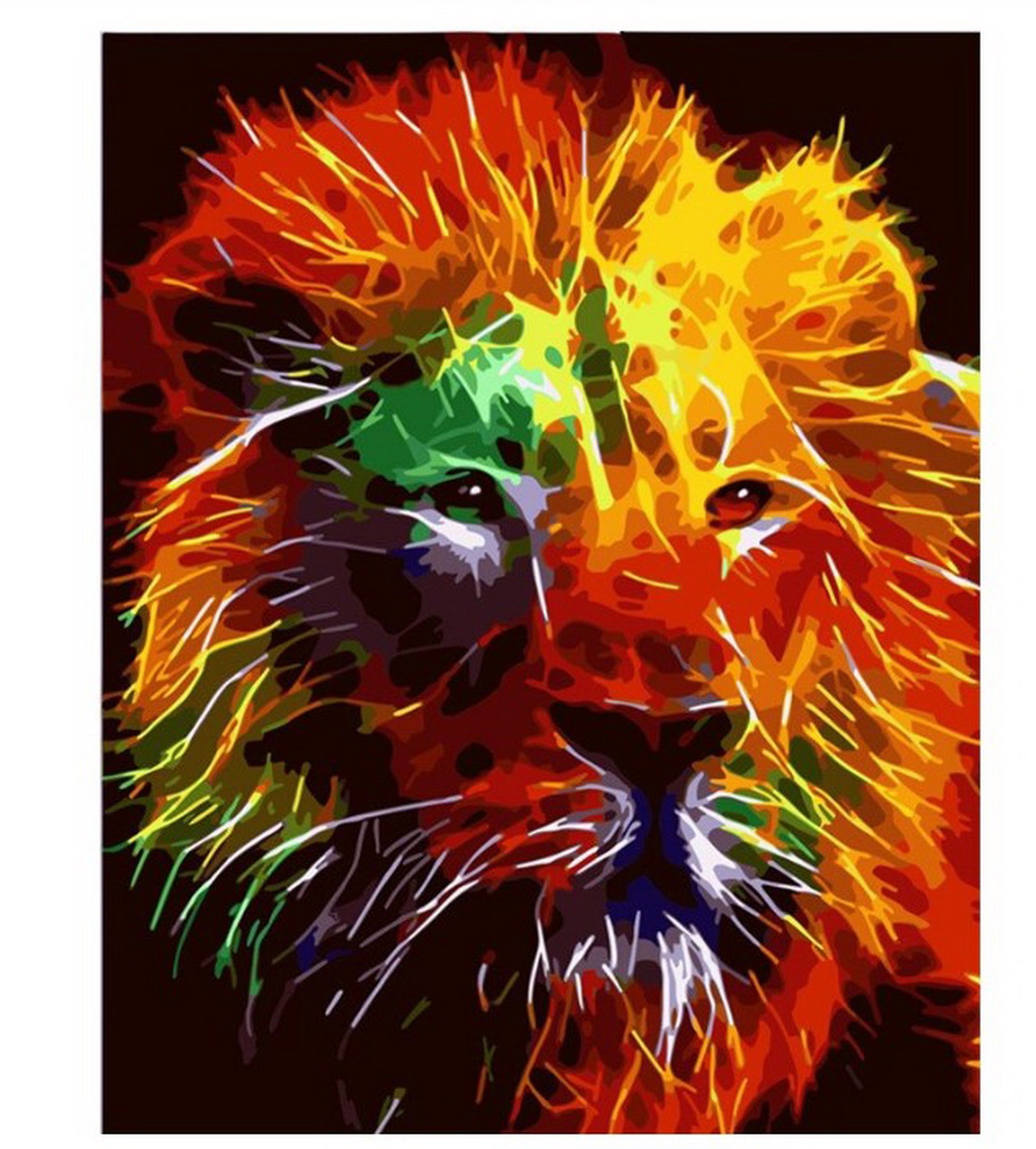 Multicolored Lion Paint by Number Kit Home Decorationcolor | Etsy