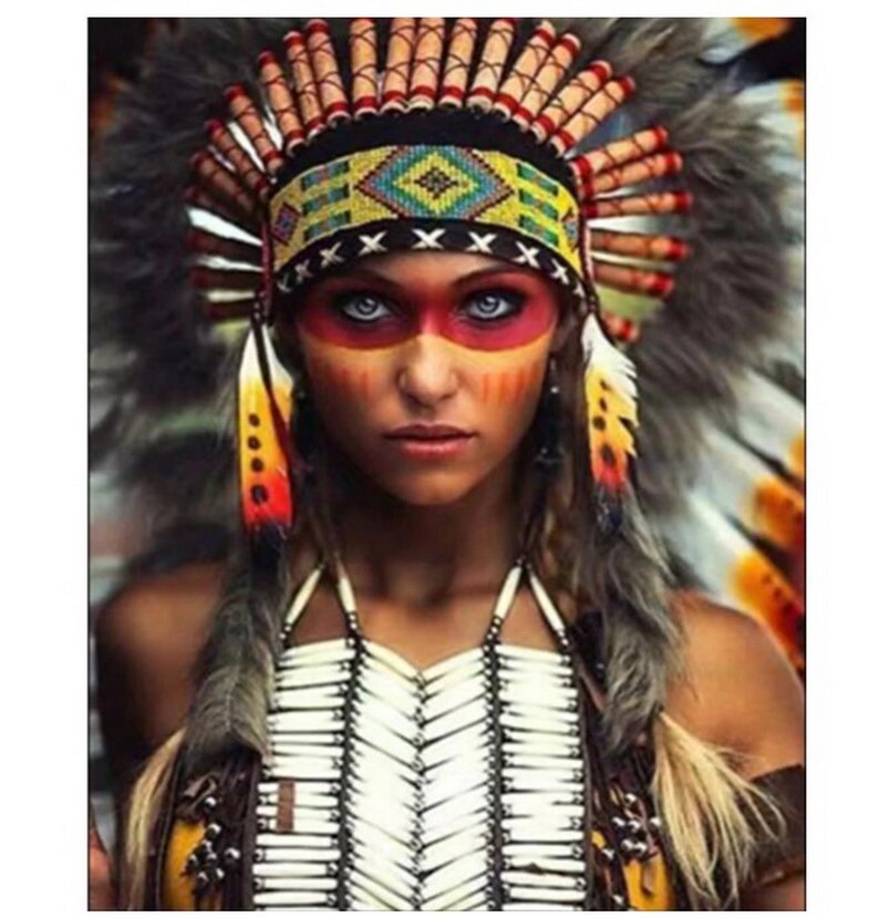 Indian Girl Paint by Number Kit Home Decoration Color by Etsy