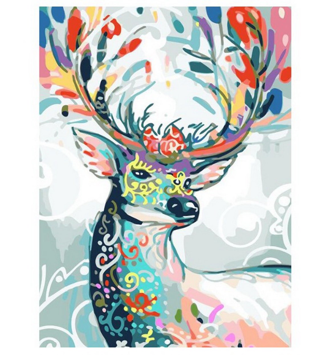 Multicolored Deer Paint by Number kit Home Decoration Color | Etsy