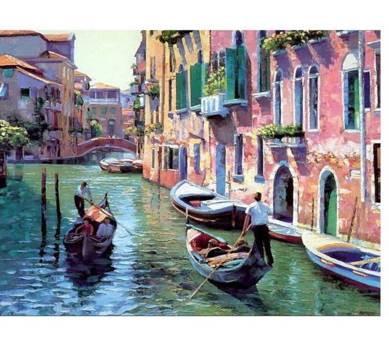 Venice Boat Paint by Number kit Home Decoration Color by Etsy