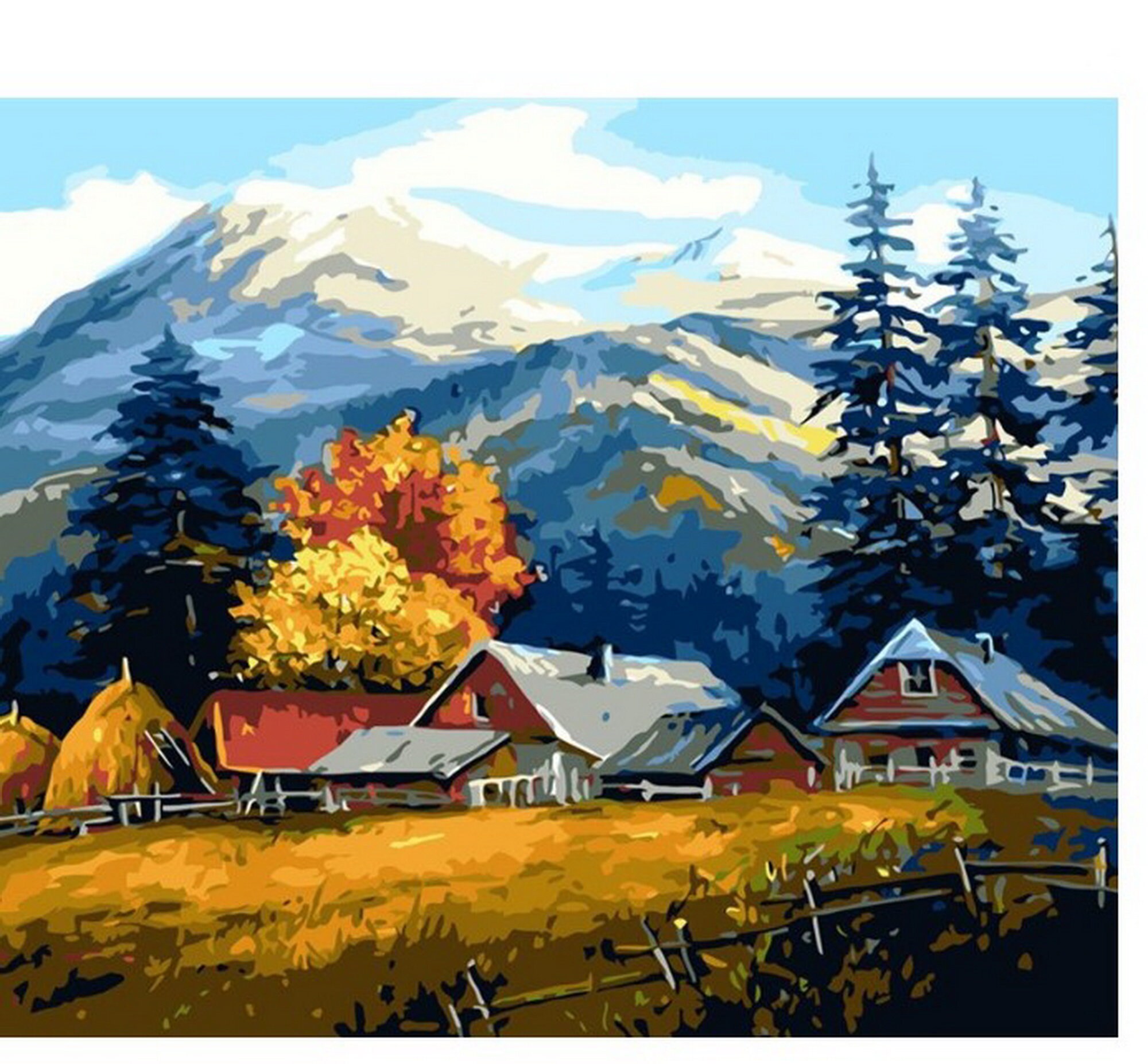 Forest Mountains Paint by Number kit Home Decoration Color Etsy