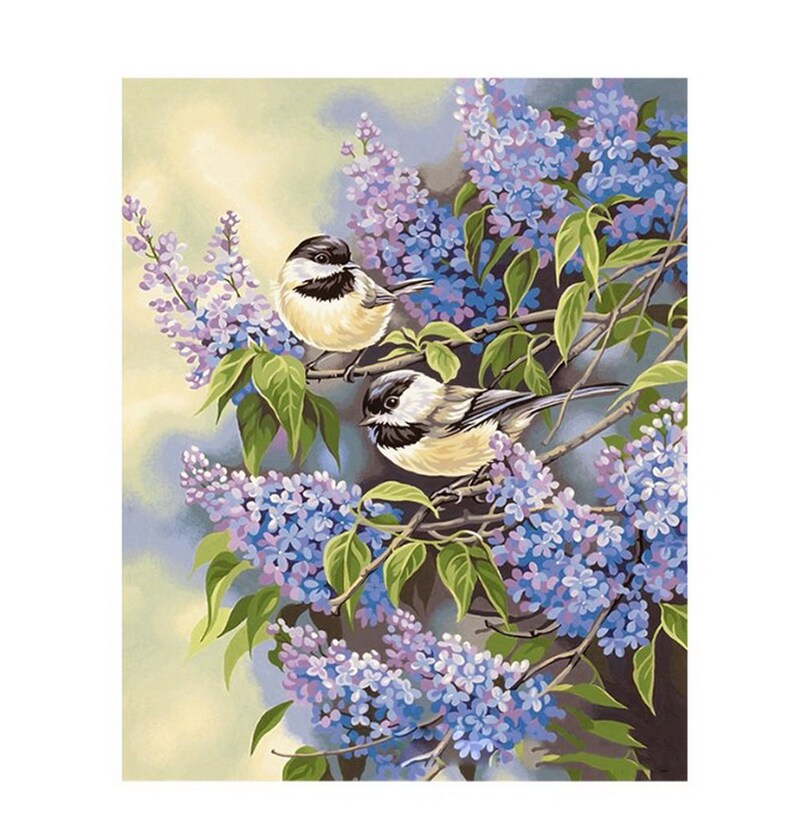 Bird On a Branch Paint by Number kit Home Decoration Color Etsy