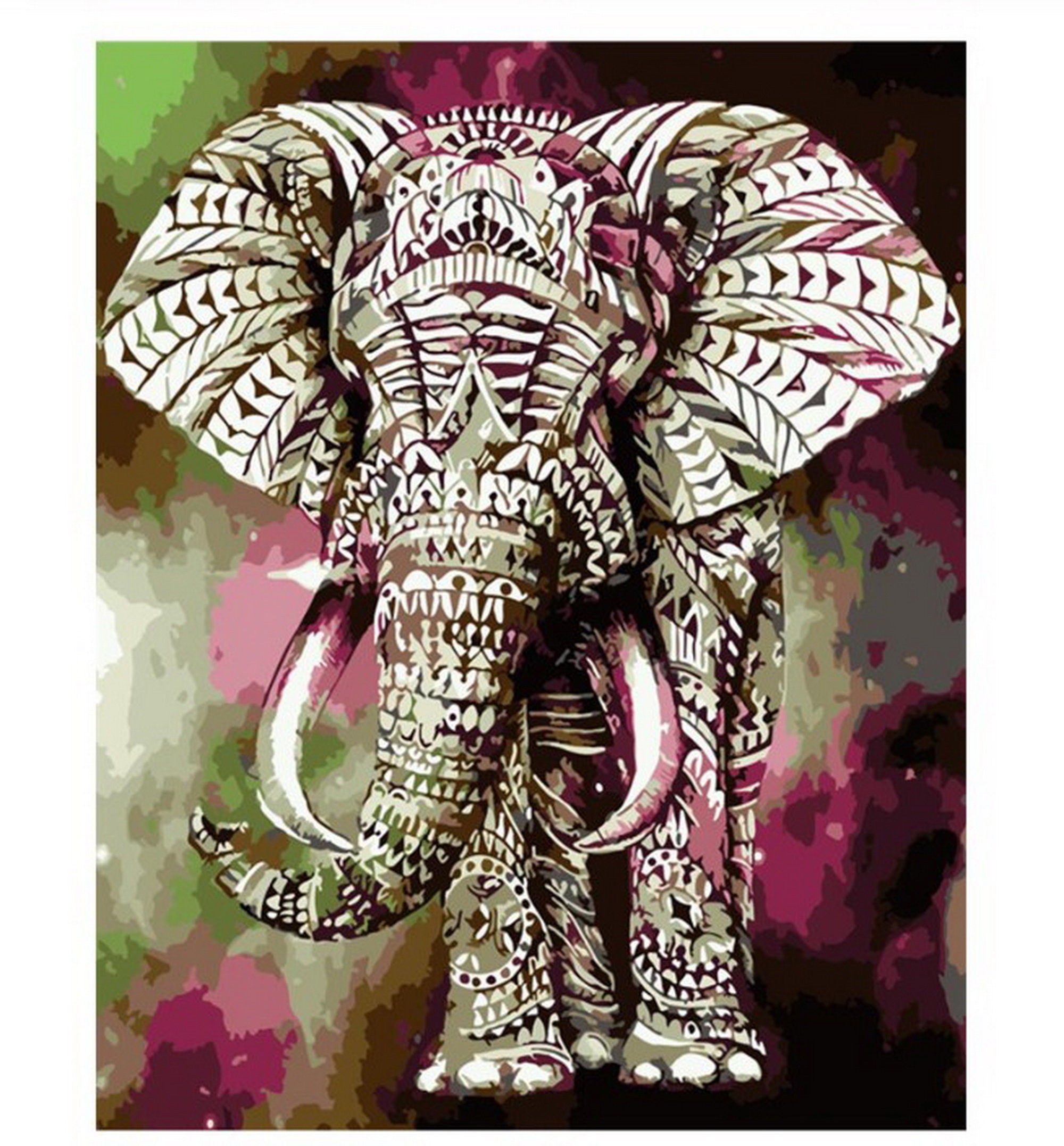 Elephant Color Paint by Number kit Home Decoration Color by Etsy