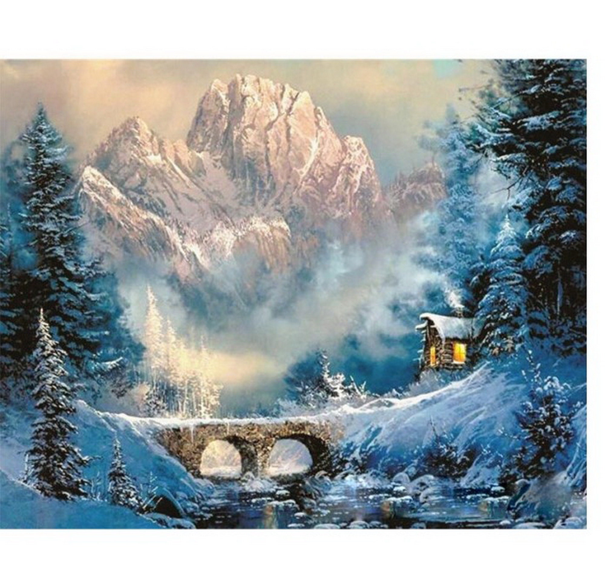 Snow Mountains Paint by Number kit Home Decoration Color by | Etsy