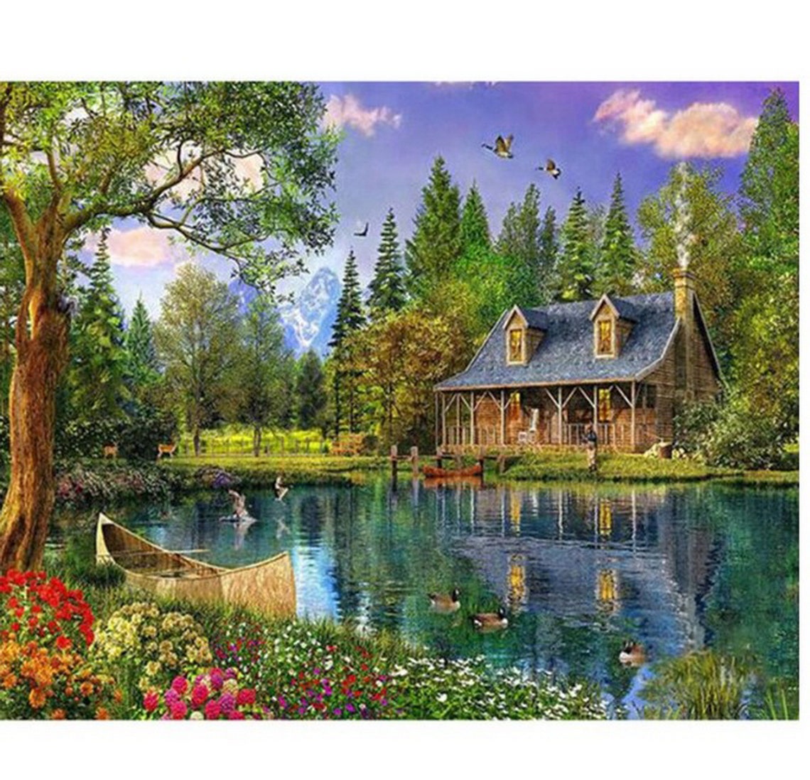 Forest Lake Paint by Number kit Home Decoration Color by | Etsy