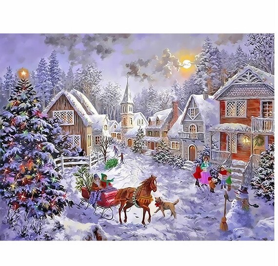 Christmas Paint Number kit Home Decoration Color by Number Etsy