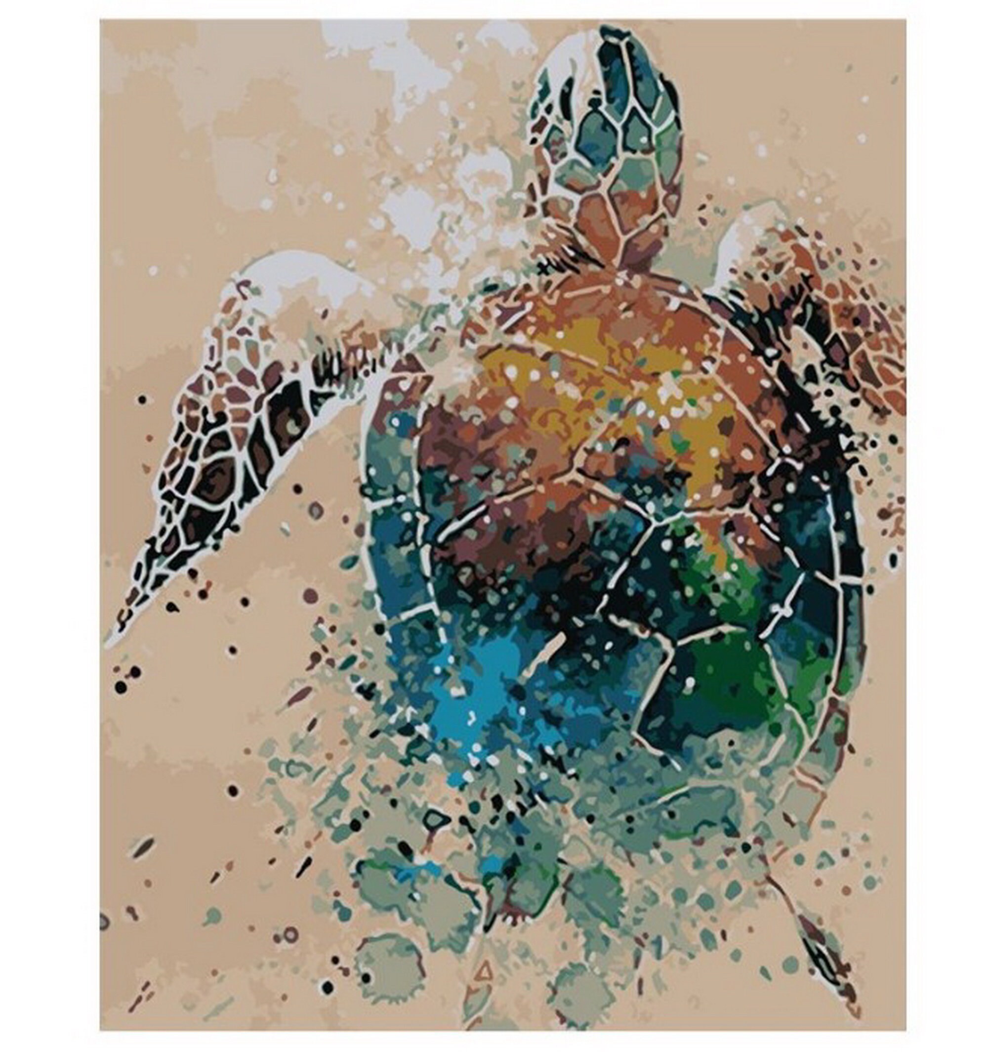 Turtle Paint by Number kit Home Decoration Color by Number Etsy