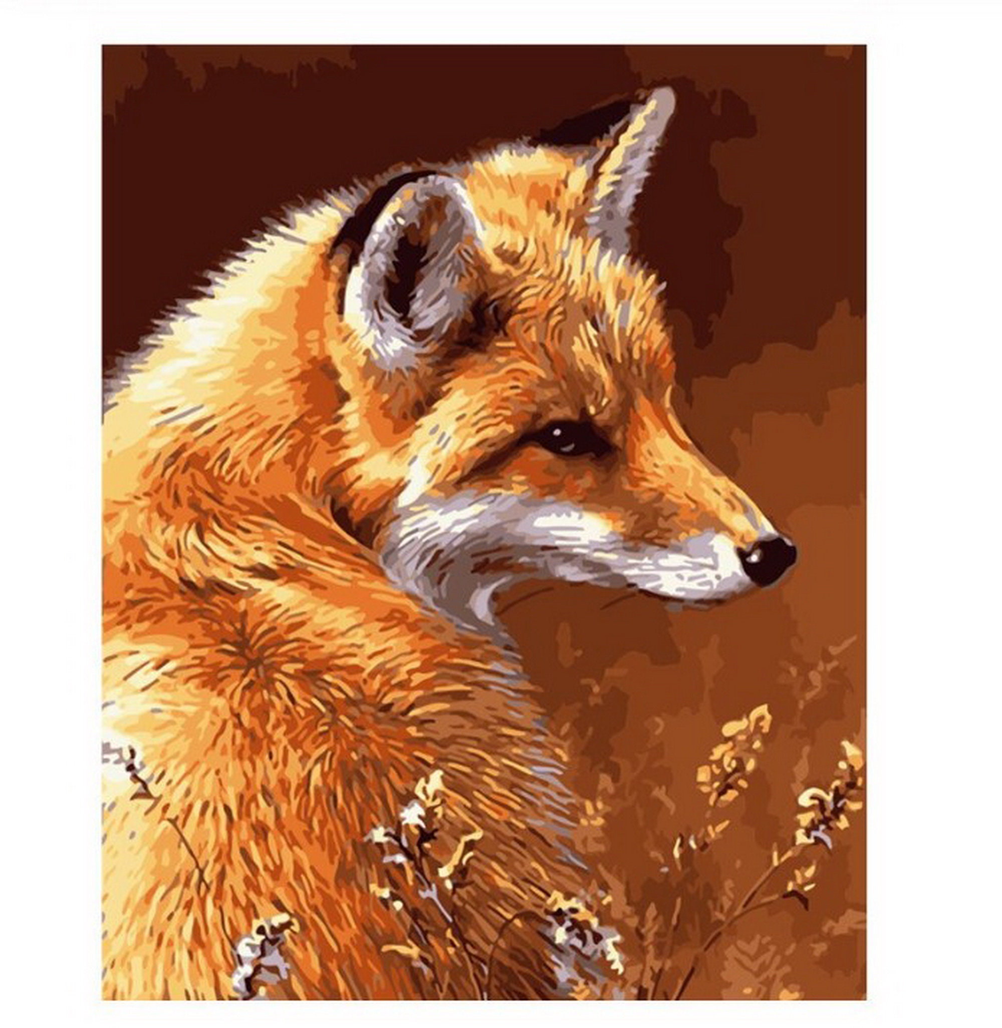 Fox Paint by Number kit Home DecorationColor by Number kit Etsy