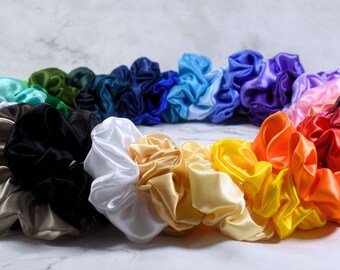 4 Silk Scrunchies Set