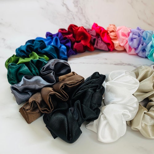 Silk Scrunchie SET SILK Satin Scrunchies UK Silk Hair Tie Etsy