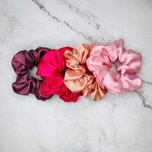 4 Silk Scrunchies Set image 4