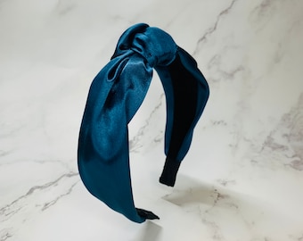 Teal Silk Knot Headband