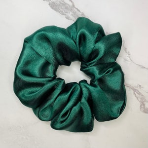 Forest Green Silk Scrunchie