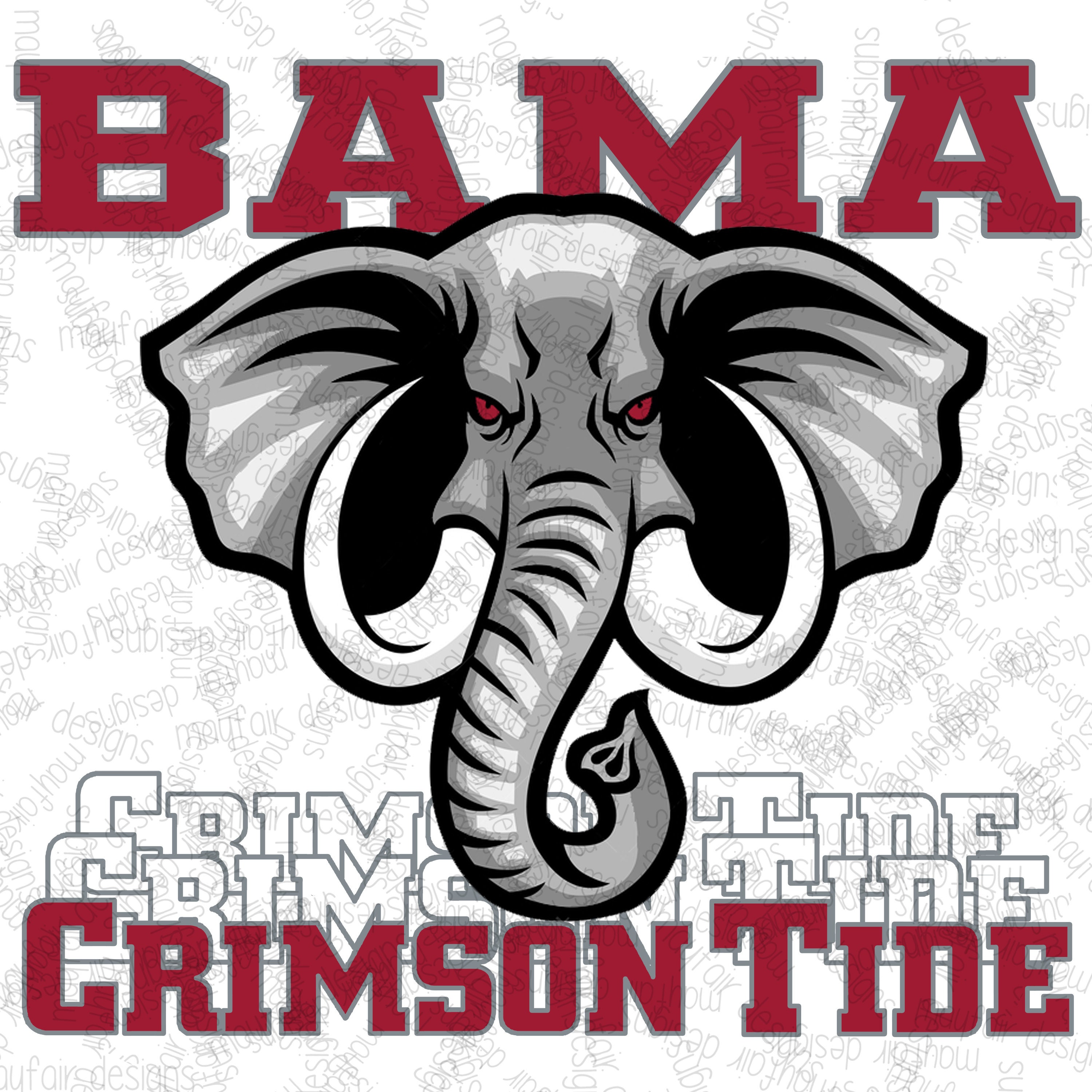 Limited Edition Alabama Crimson Tide Logo with Football Stripes Poster Art  - 13x19