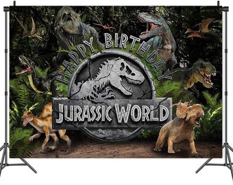 Birthday banner Personalized 4ft x2ft  Jurassic Park Jurassic World Dinosaur 