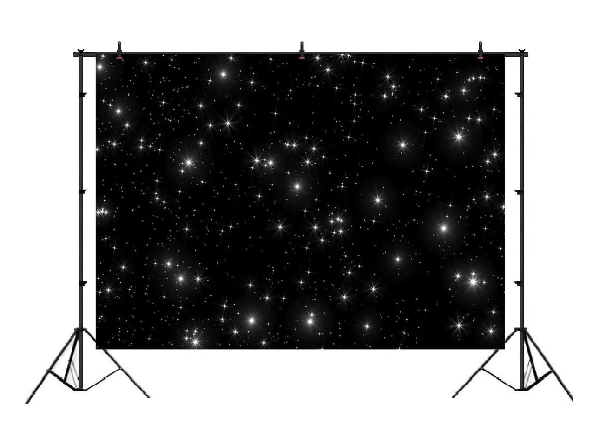 Black Night Sky Sparkle Stars Backdrop Universe Space Theme - Etsy