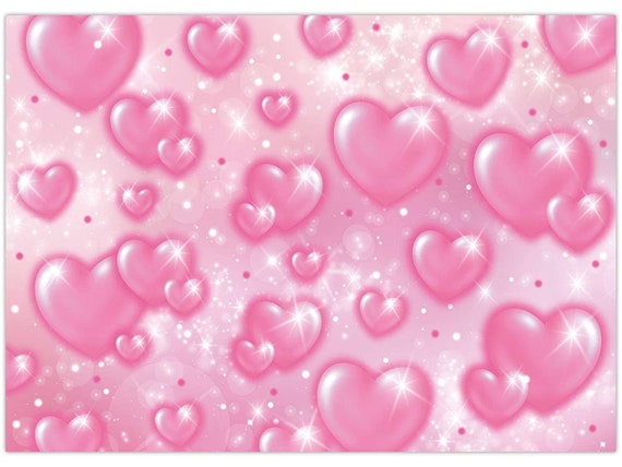 Early 2000s Photography Backdrop Pink Hearts Romantic - Etsy UK