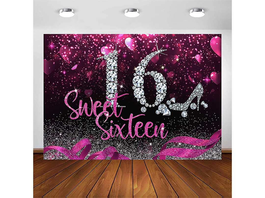 Sweet 16th Birthday Party Backdrop High Heel Diamond Sweet - Etsy