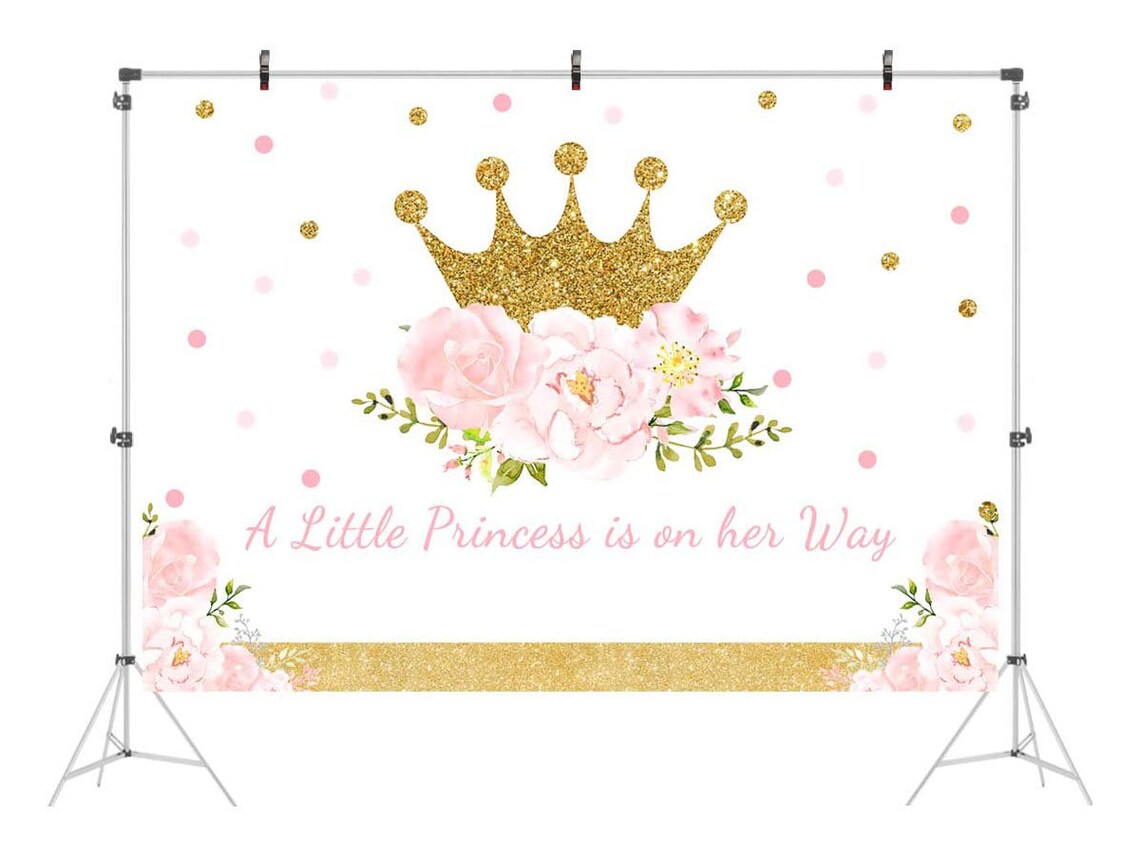 Floral Baby Shower Backdrop for Girl A Little Princess Etsy