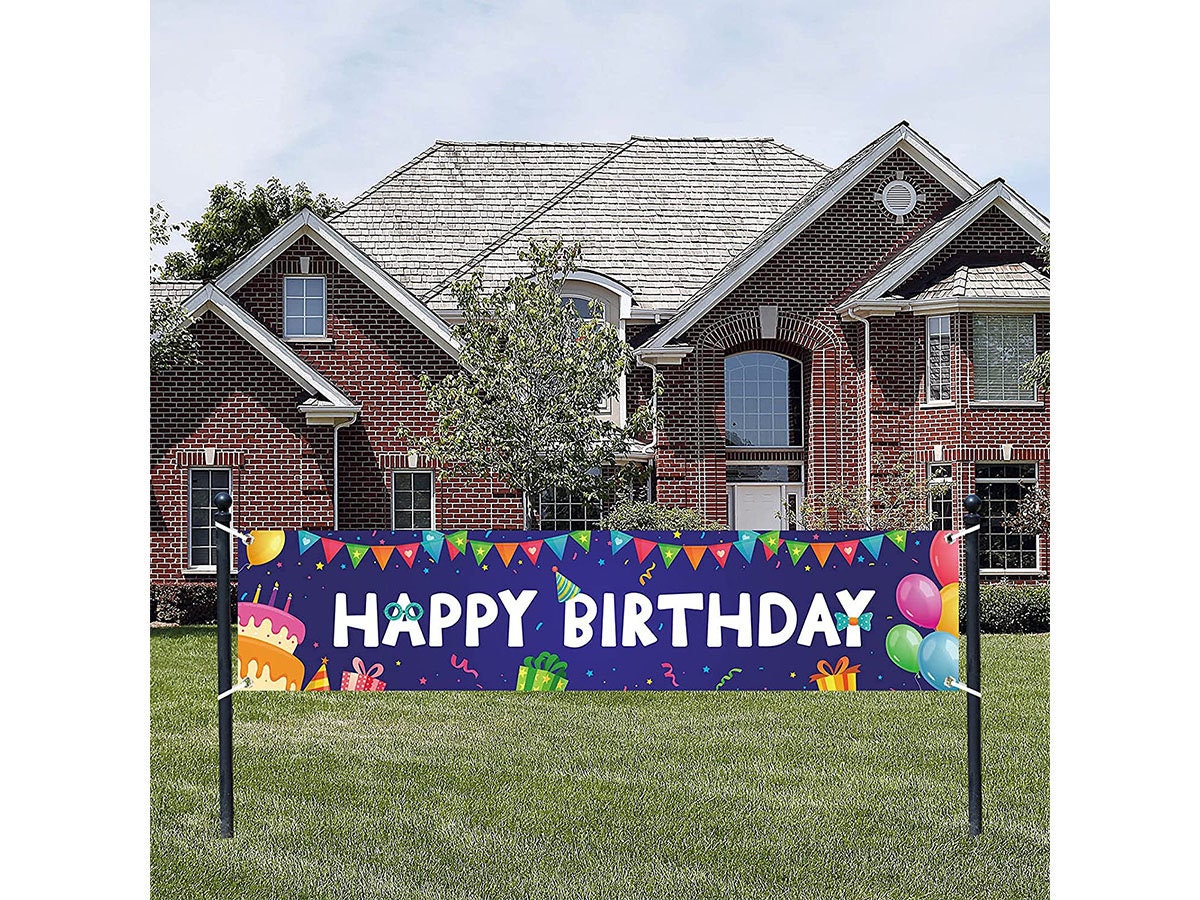 Happy Birthday Party Banner Decoration for Kids Birthday Yard Etsy