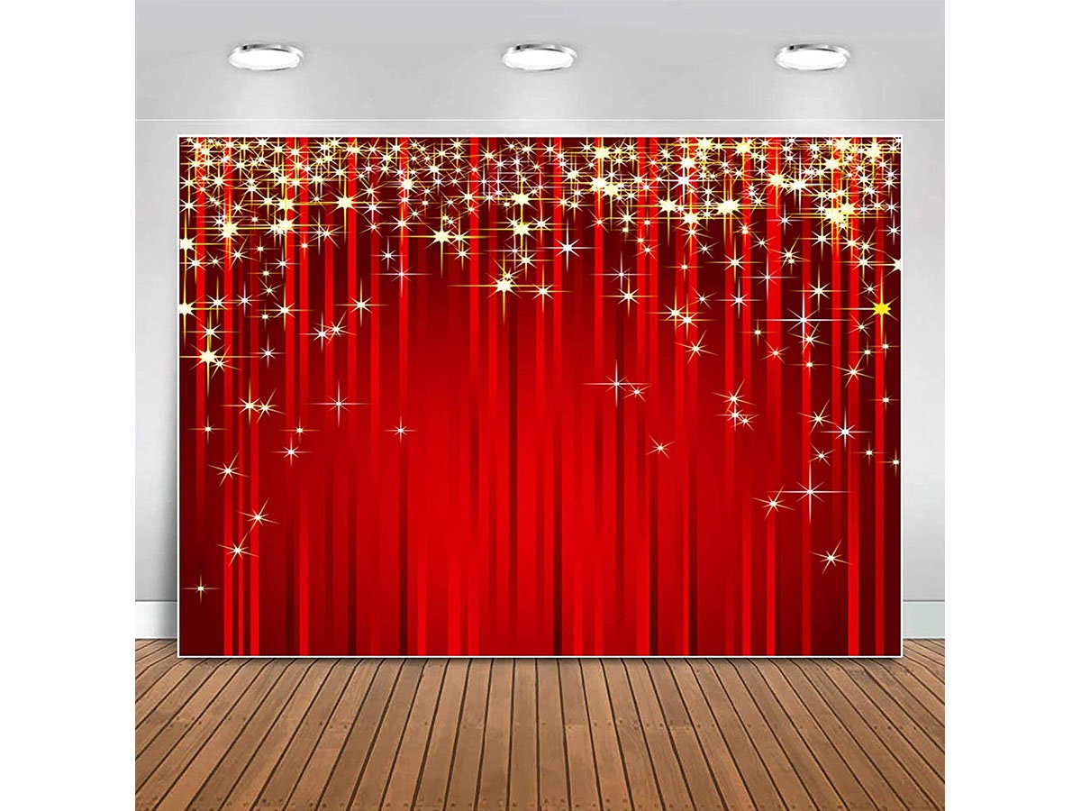 Gold Starry Red Photography Backdrop Glitter Golden - Etsy