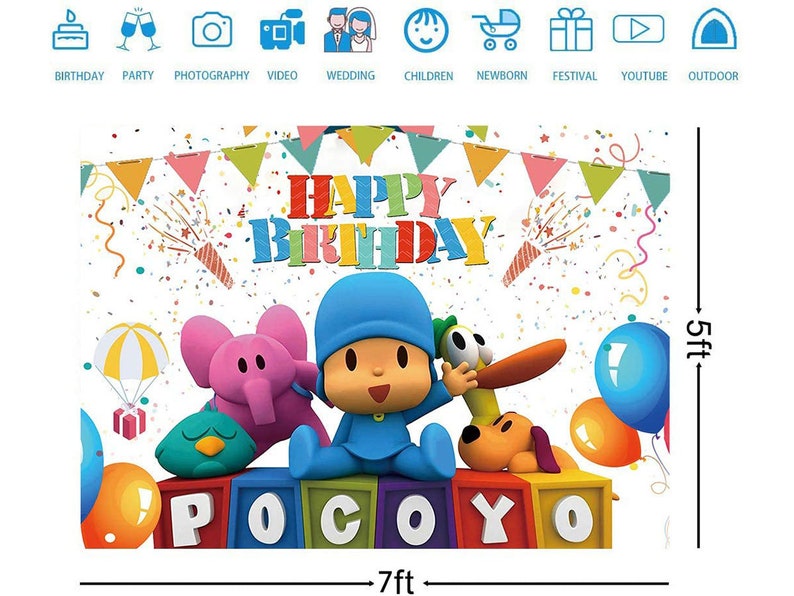 Children Background Wall Cartoon Pocoyo Backdrop Curtains Birthday Party Photo Background Screen Colorful Balloons Photography Background Studio Props Backdrops Photo Backdrop for Party Children Background Wall Cartoon Pocoyo Backdrop Curtains Birthday Party Photo Background Screen Colorful Balloons Photography Background Studio Props Backdrops Photo Backdrop for Party