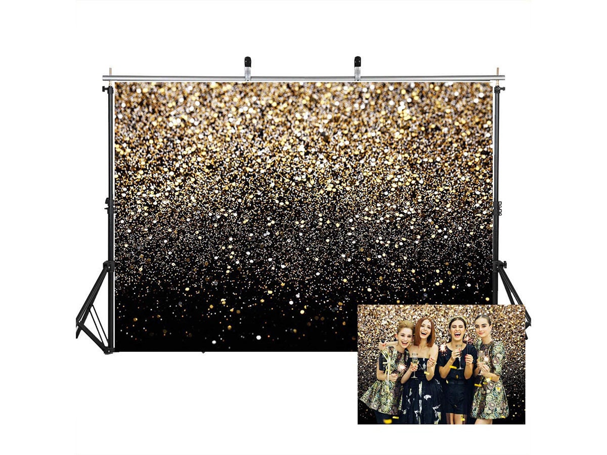 Black and Gold Backdrop Golden Spots Backdrop Vinyl Etsy