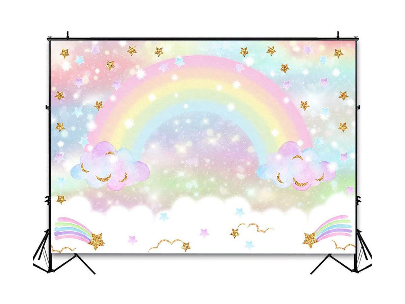 Rainbow Backdrop for Girls Birthday Party 7x5ft Glitter Star - Etsy