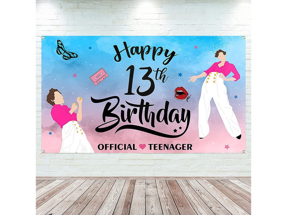 QIMGIC Harry Happy 13th Birthday Backdrop Banner Cheers to 13 | Etsy