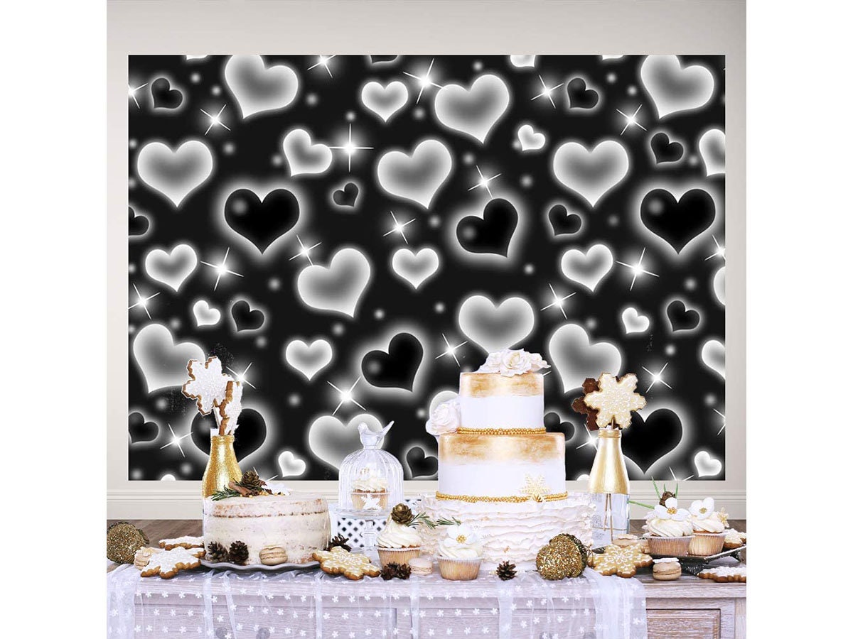 53ft Early 2000s Birthday Backdrop Vintage Black Heart Women | Etsy