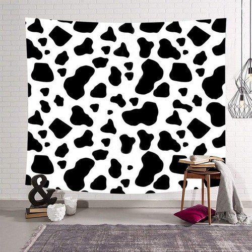 Cow Print Photography Backdrops 5x5FT Black and White Cow Skin Photography Backgrounds for Children Kids Birthday Party Decor YouTube Wall
