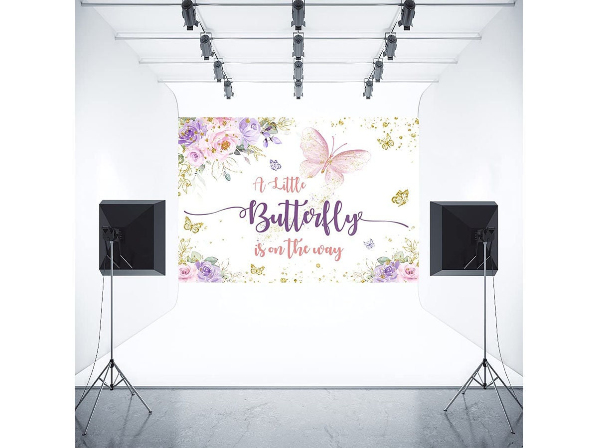 Butterfly Baby Shower Backdrop A Little Butterfly is on the Etsy
