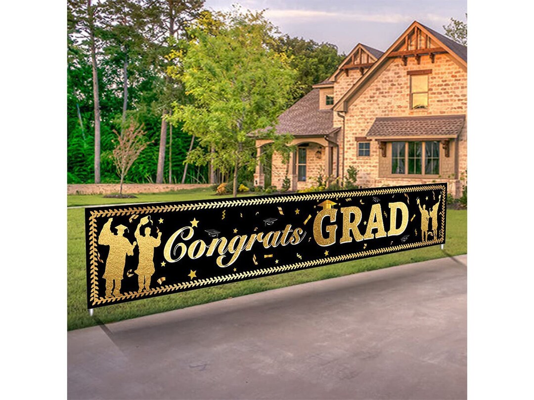 Graduation Yard Banner 20229.8 X 1.6 Ft Large Congrats Grad Etsy