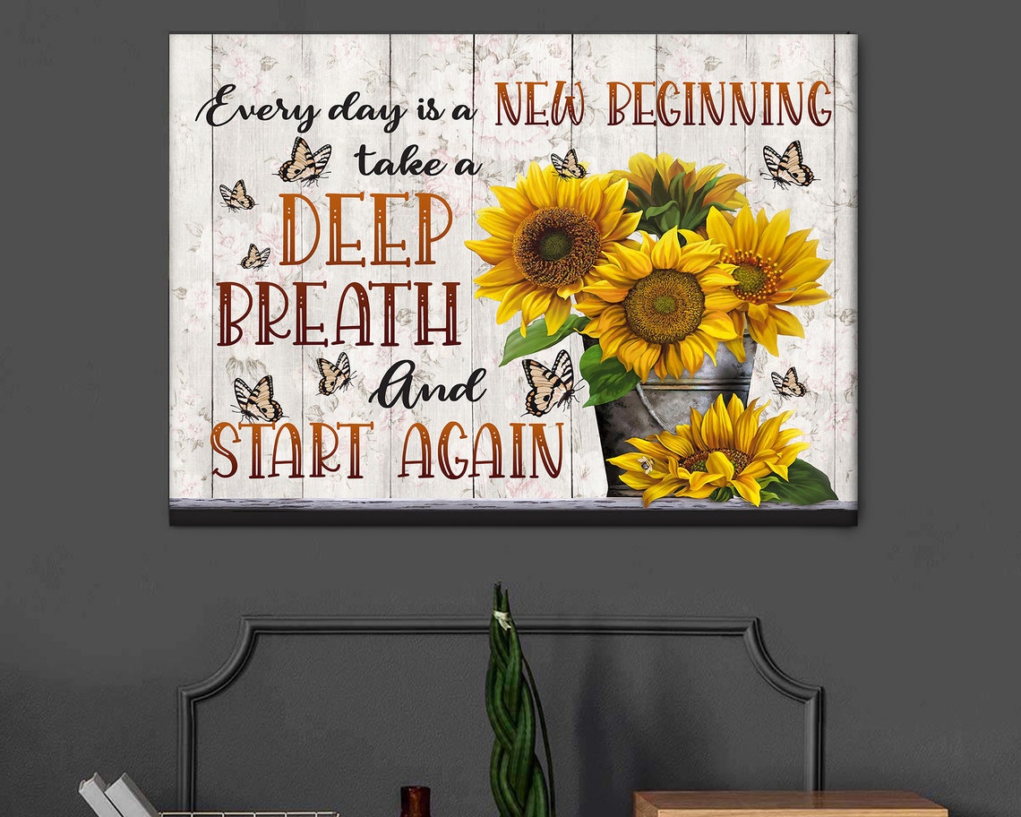 Jeder Tag ist ein Neuanfang Poster Sonnenblume mit Etsy