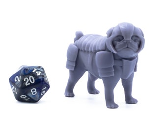 Armoured Pug - Miniature - Tabletop - Collectable - Figure - RPG