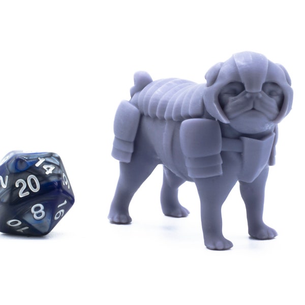 Armoured Pug - Miniature - Tabletop - Collectable - Figure - RPG