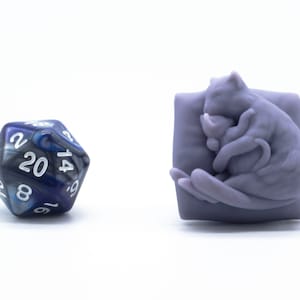Mother Cat and Kitten Cuddling - Miniature - Tabletop - Collectable - Figure - RPG