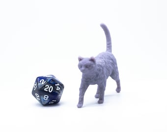 Fluffy Cat Walking - Miniature - Tabletop - Collectable - Figure - RPG