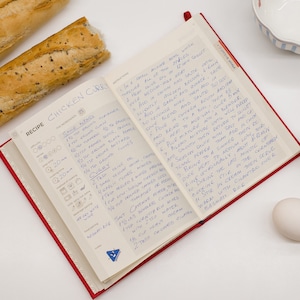 Livre de recettes vierge fait sur mesure, gravé et relié par des spirales,  cadeau pour maman, cahier en bois, livre en bois -  France