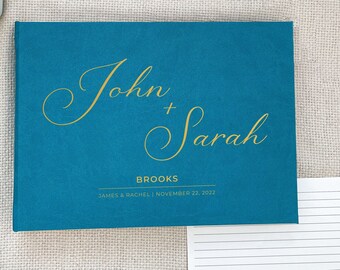 Libros de visitas de boda personalizados con letrero de apellido, regalos nupciales