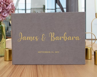 Classic Wedding Guest Book Sign 8x12 in With 120 gsm Thick Pages