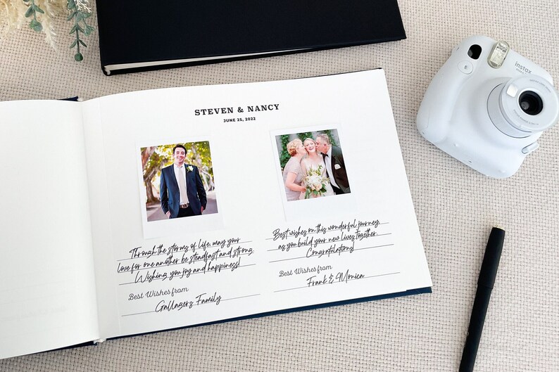 Instax Polaroid Guest Book Personalized Wedding Photo Album image 1