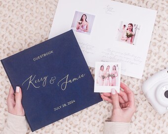 Libro Degli Ospiti Matrimonio Originale Con Lamina Oro E Foto Polaroid – Album Firme 22,9x15,2 Cm Con Copertina Rigida, 100 Pagine In Carta Avorio 150g/m² Per Ricevimenti, Baby Shower E Feste - 2