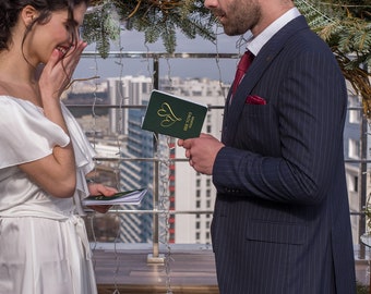 Hochzeit Blank Gelübde Bücher Set 2 Seine und Ihre Gelübde Farbige Gelübde Bücher mit Goldfolie Hochzeit Zubehör