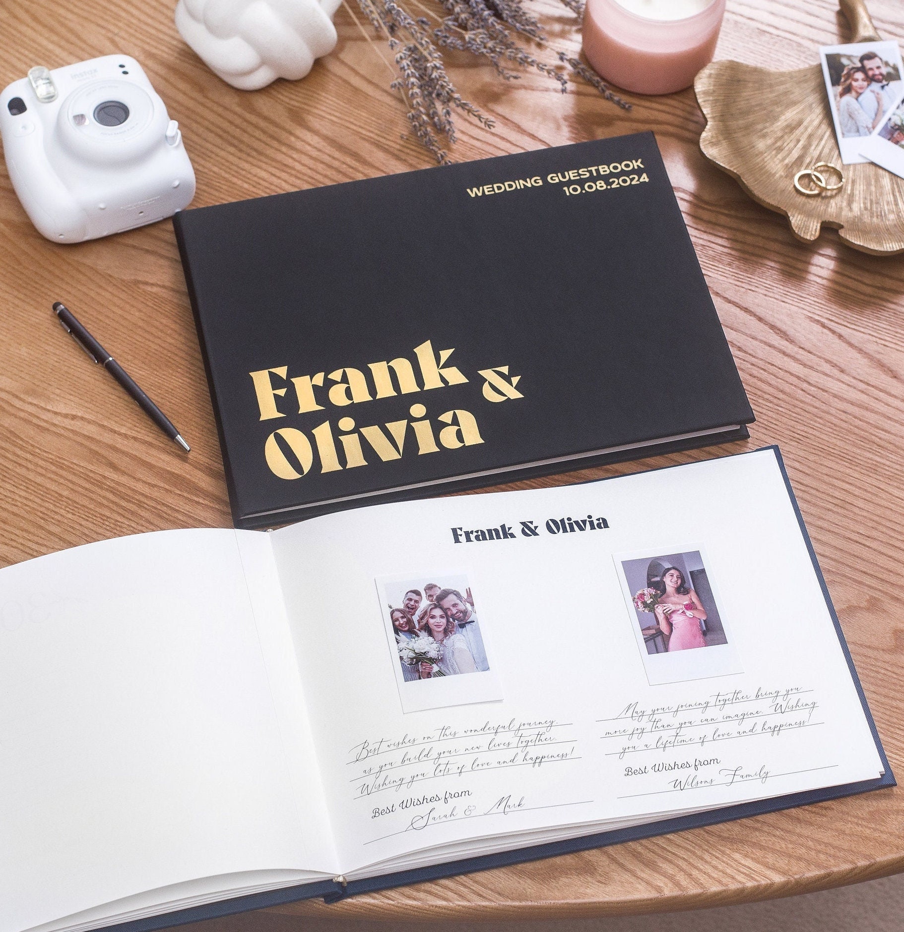 Album Fotografico 80 Pagine Nero Con Pennarelli - Scrapbook Spirale 31x21.5cm, Regalo Per Matrimoni E Compleanni - Foto 8