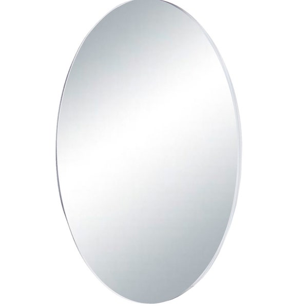 Acrylic Oval Mirror Sheet Flat Tile No Hardware No Adhesive Perfect Glass Replacement Plastic