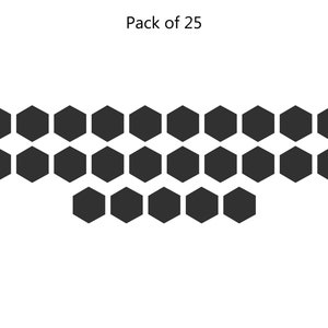 Black Hexagon Acrylic Tiles Pack of 25 Discs Arts and Crafts Plastic DIY Name Plates Ornaments Plate .118 Thick