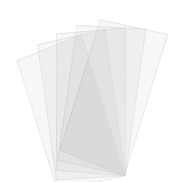 Clear Acrylic Painting Tiles DIY Projects 2" x 4" - 3" x 6" -  5" x 9" or 6" x 12" Rectangle Shape Pack of 5 Select Size