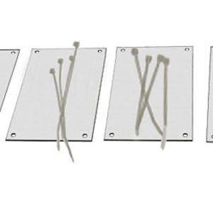 May include: Four clear plastic sheets with white cable ties arranged in different patterns.
